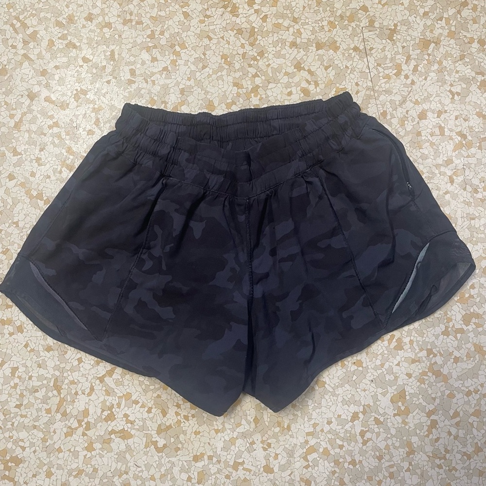 Women's Black Camo Active Shorts - Lightweight Running Shorts